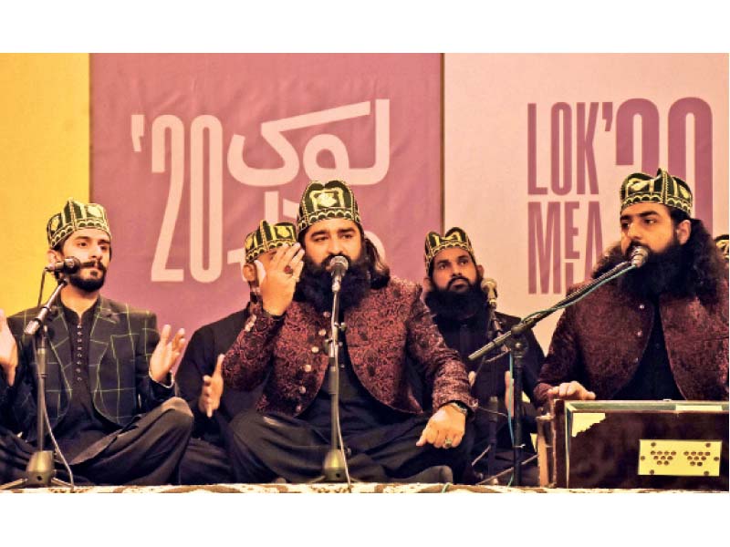 famous qawwal group sultanul qadria performs at the on going lok mela in the capital photo online