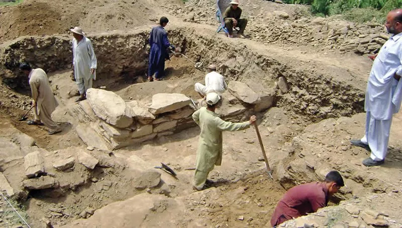 the excavation site at koi tangay kandaray area in mian khan village photos courtesy awkum the excavation site at koi tangay kandaray area in mian khan village photos courtesy awkum