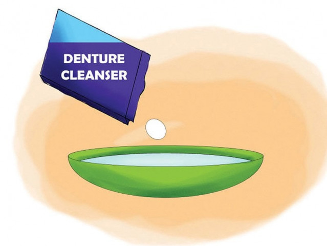 soak your nails in commercial denture cleaner to make your nails look whiter