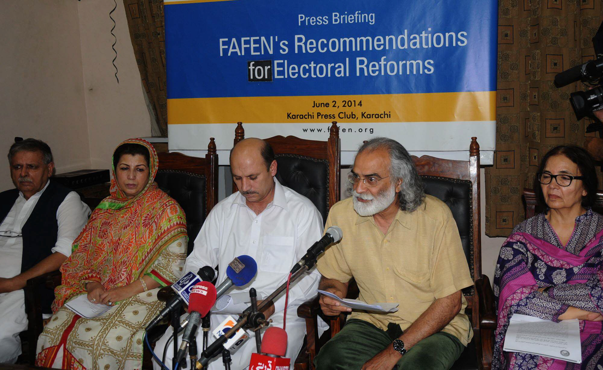 at a press briefing at the karachi press club on monday fafen s office bearers said that the fundamental objective was to establish an independent elections commission of pakistan ecp photo express