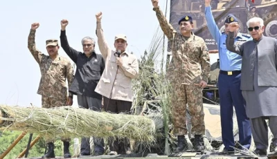 on may 14 pm shehbaz sharif addressed soldiers alongside coas asim munir dpm ishaq dar and defence minister khawaja asif at pasrur garrison photo ispr