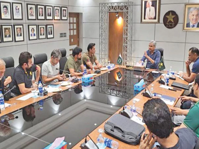pcb chairman mohsin naqvi emphasised in monday s meeting that strong domestic cricket structure is essential to bring forward top quality cricketers photo pcb pcb chairman mohsin naqvi emphasised in monday s meeting that strong domestic cricket structure is essential to bring forward top quality cricketers photo pcb