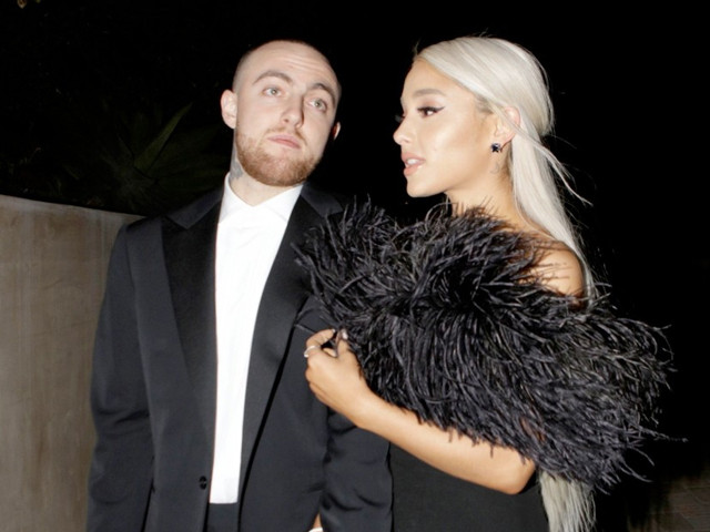 rapper mac miller and singer ariana grande seen attending an oscar party on march 4 2018 in los angeles california photo getty
