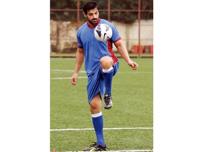 get set goal john abraham s dostana with football