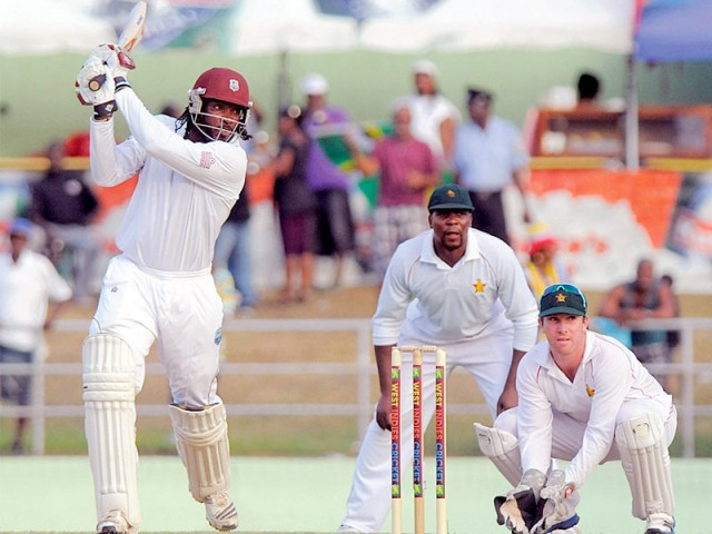 chris gayle will become only the ninth west indian to play 100 test matches when his side battles new zealand at sabina park photo wicb