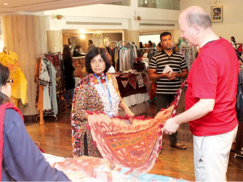 women entrepreneurs showcase traditional hand made products at the exhibition photo nni