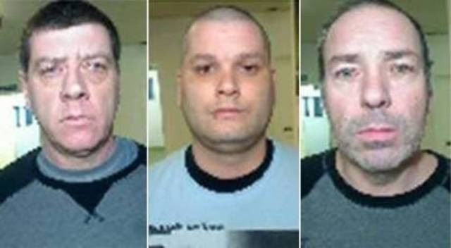 the three prisoners left to right denis lefebvre yves denis and serge pomerleau photo twitter account of quebec police the three prisoners left to right denis lefebvre yves denis and serge pomerleau photo twitter account of quebec police