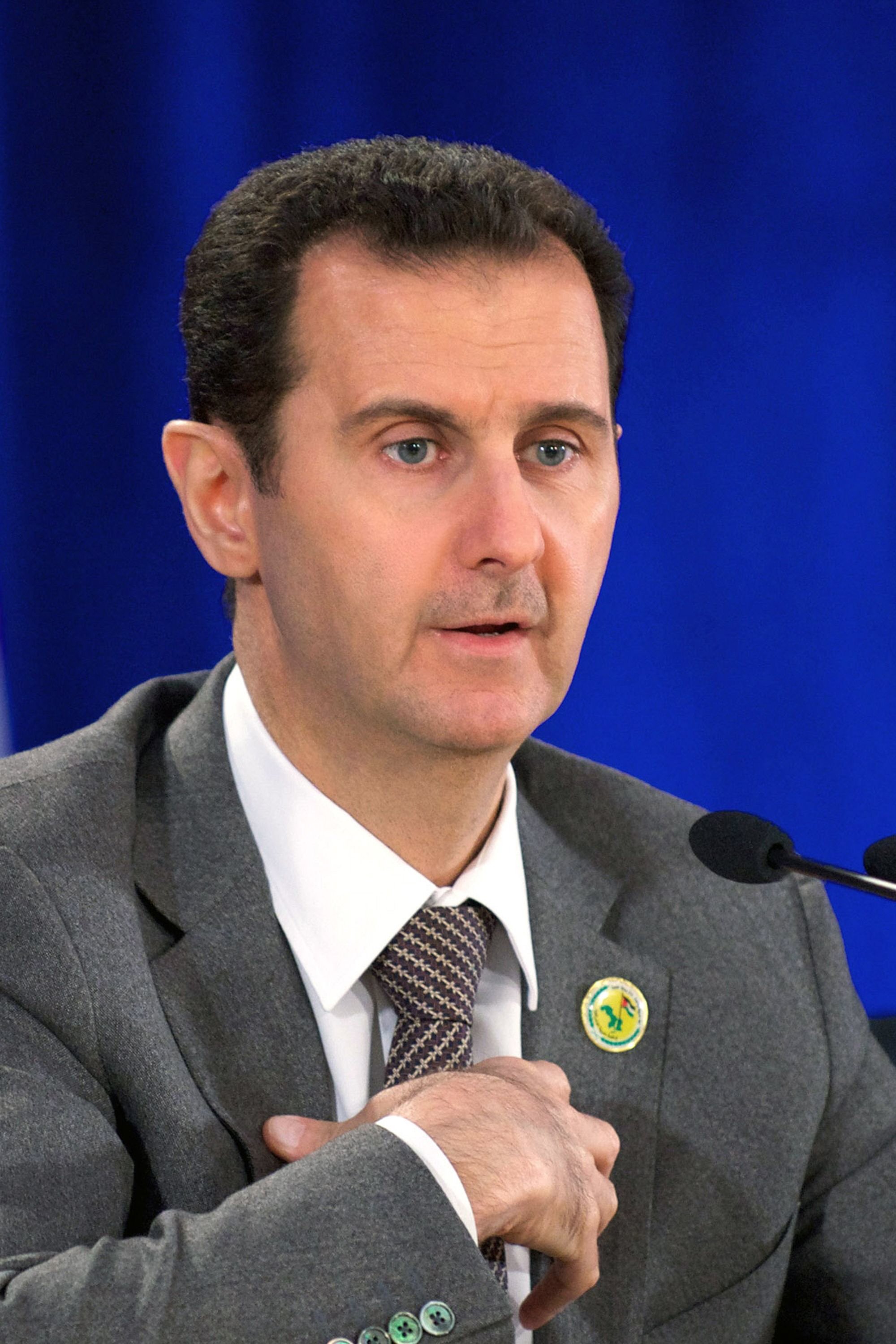 a file handout picture released by the official syrian arab news agency sana and taken in damascus on march 8 2014 shows syrian president bashar al assad addressing members of the ruling baath party photo afp