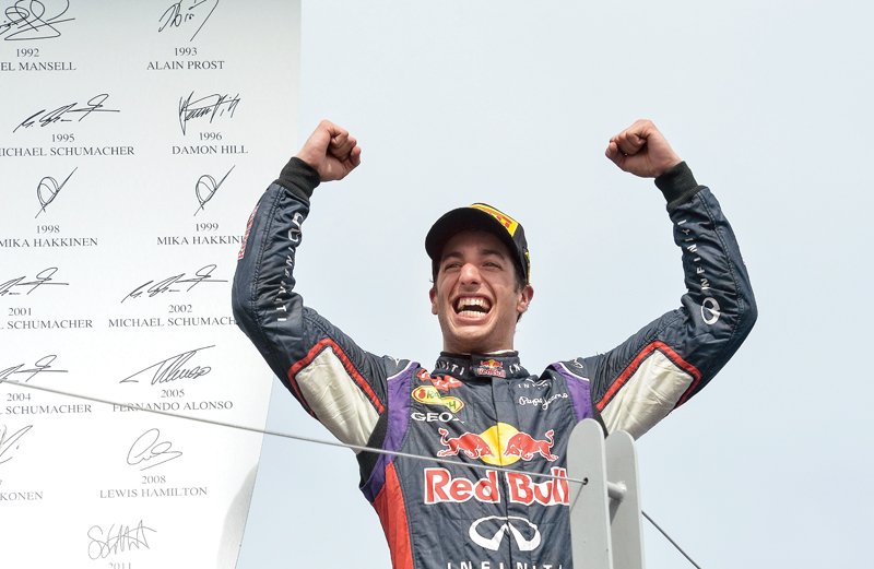 ricciardo is now third in the drivers championship behind the mercedes pair of rosberg and hamilton photo afp