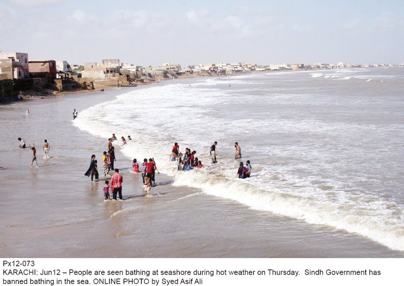 karachi commissioner has made the beach off limits for diving due to high tidal waves and the cyclone photo online
