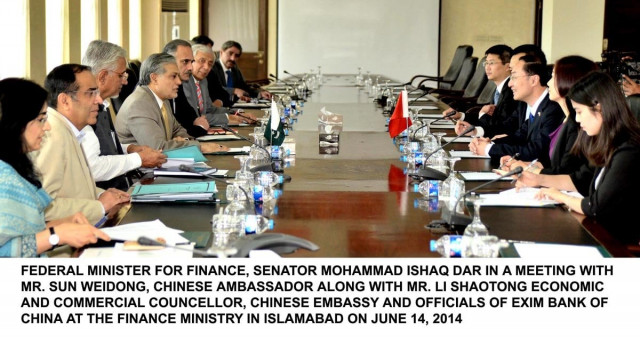 finance minister ishaq dar in a meeting with the chinese officials on saturday photo pid