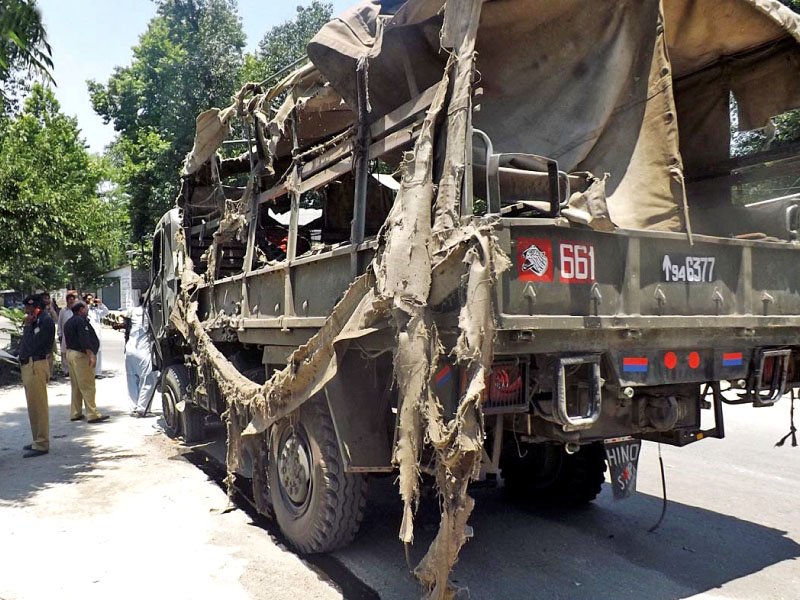 military vehicle destroyed in remote controlled blast in mansehra photo online