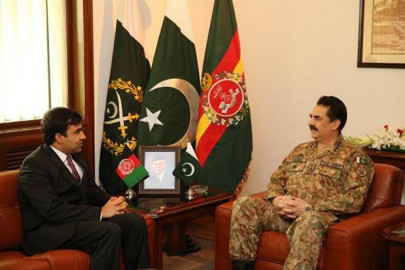 discussing security afghan envoy meets gen raheel