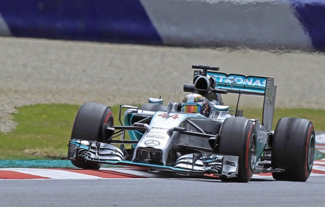 hamilton lapped the red bull ring with a fastest time of one minute 09 542 seconds on super soft tyres in the afternoon session photo reuters