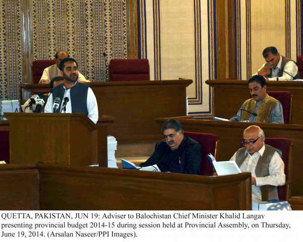 adviser to the balochistan chief minister mir khalid langove addressing the balochistan assembly budget session photo ppi file adviser to the balochistan chief minister mir khalid langove addressing the balochistan assembly budget session photo ppi file