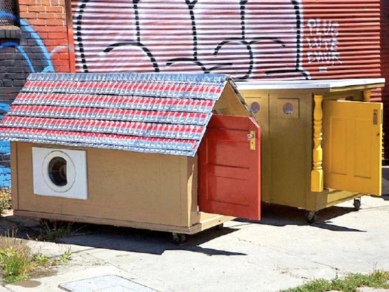 us based artist gregory kloehn turns dumpsters and trash into small homes for the homeless photo gregory kloehn s website