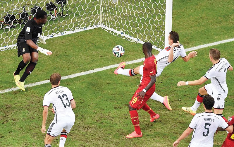 miroslav klose history making goal proved vital for germany s hopes of qualifying for the last 16 photo afp