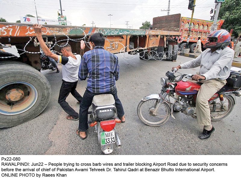 containers and blockades were put up across the twin cities in an effort to beef up security photo online