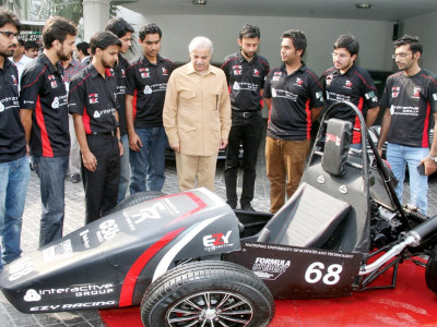cars of the future rally punjab cm meets nust students