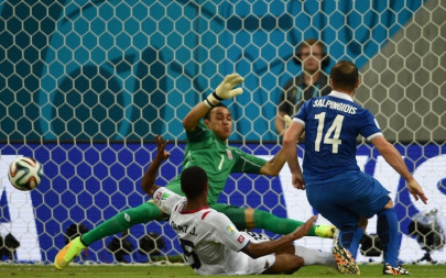ten man costa rica knock greece in penalty shoot out