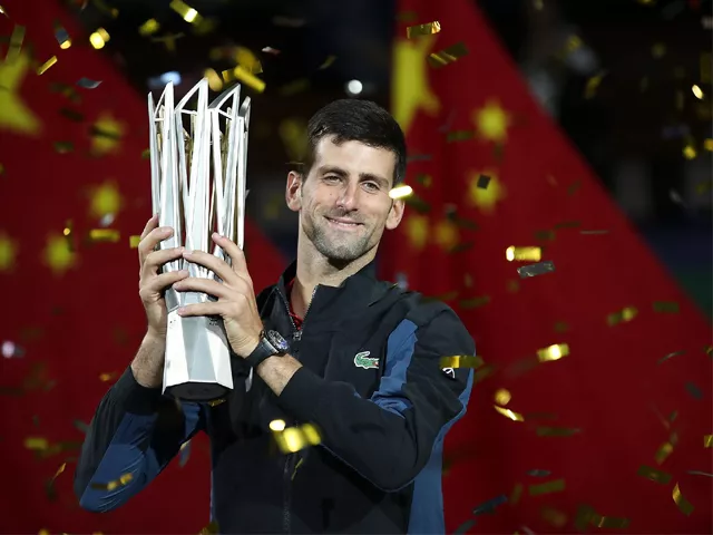 novak djokovic of serbia poses with trophy after winning his men 039 s singles final match against borna coric of croatia on day 8 of shanghai rolex masters on october 14 2018 in china photo getty novak djokovic of serbia poses with trophy after winning his men 039 s singles final match against borna coric of croatia on day 8 of shanghai rolex masters on october 14 2018 in china photo getty