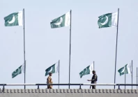 security personnel stand guard on zero point bridge in the federal capital amid heightened vigilance ahead of the second round of us iran talks photo online