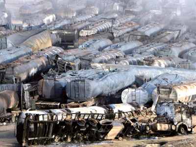 scores of fuel trucks set ablaze in kabul