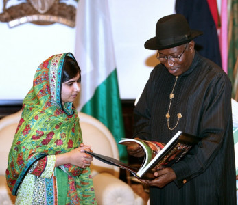nigerian president promises malala that all missing girls will be home soon