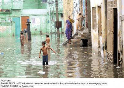 water drainage monsoon exposes pindi admins tall claims