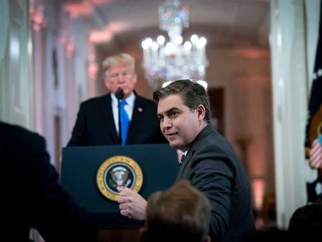 jim acosta of cnn during a contentious news conference at the white house on nov 7 photo the new york times