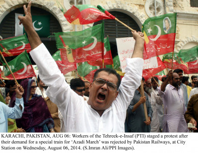 road to azadi march pml n harassing us left right centre says ejaz