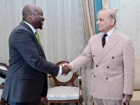 prime minister shehbaz sharif meets a google delegation led by the company s global affairs vice president wilson l white on 18 august in islamabad pid
