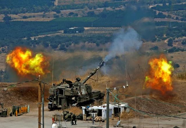 israeli artillery fires towards lebanon in response to cross border rocket fire claimed by hezbollah photo afp