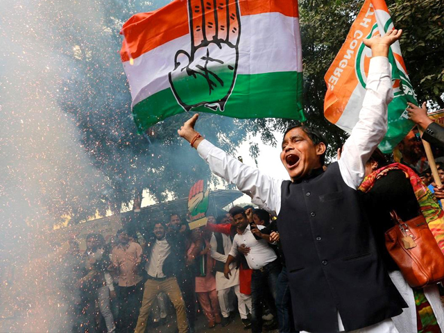 supporters of the congress party celebrate election results photo reuters