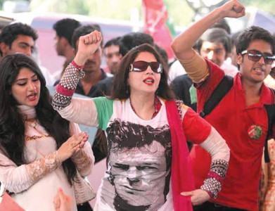 top of the revolutionary pops several melodies gain popularity at pti pat sit ins