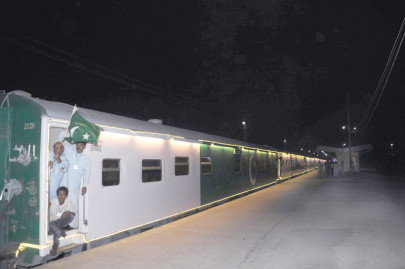 at last azadi train arrives students barred to make way for vips