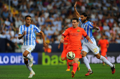 firing blanks barcelona drop first la liga points at malaga