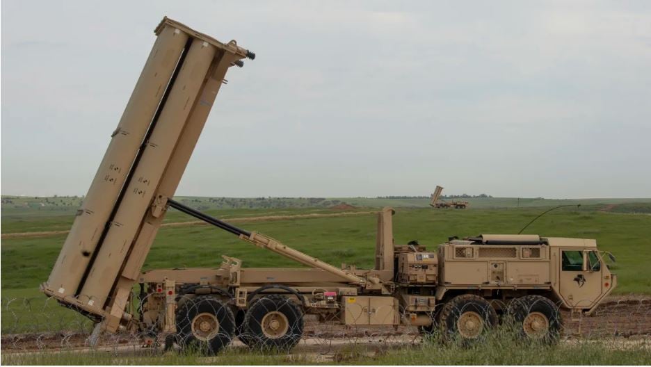 This US military file photo shows a US Army Terminal High Altitude Area Defense (THAAD) launching station in Israel on March 4, 2019. Staff Sgt. Cory D. Payne/US Air Force/File