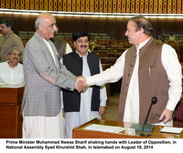 telephonic contact khursheed shah pm nawaz discuss appointment of cec