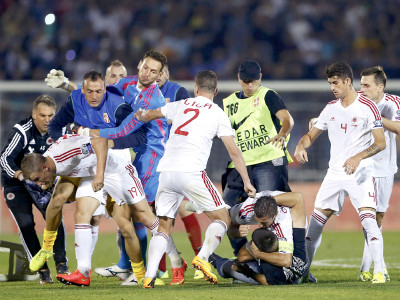 euro 2016 qualifiers blatter platini condemn abandoned game