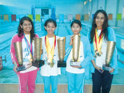 high achievers women swimmers perform great at championship