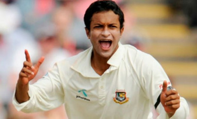 1st test shakib s six for inspires bangladesh