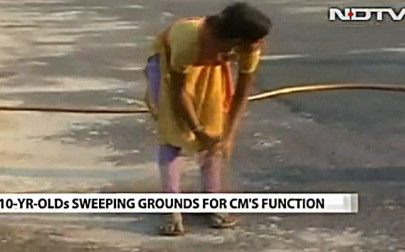 india officials red faced over video of child cleaners