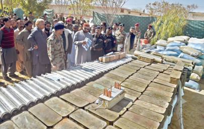 search operation fc seize suicide vests explosives rockets