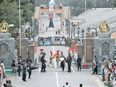 the day after bombing fails to dampen wagah border pageantry