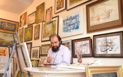 work of destiny artist carves his niche by merging calligraphy and architecture