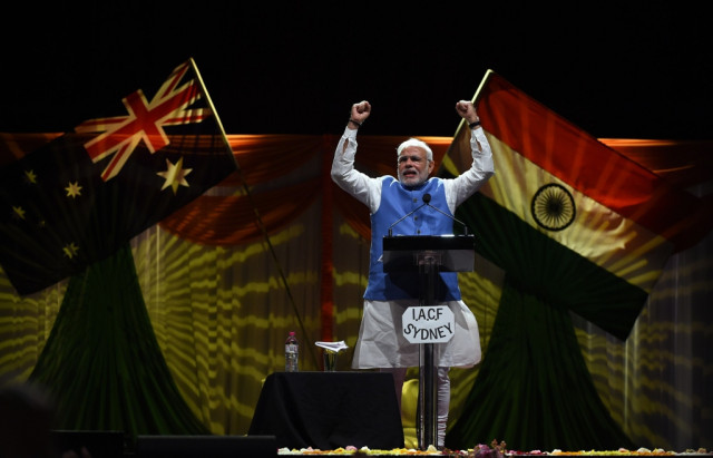 screaming fans dub india s modi a rock star in australia screaming fans dub india s modi a rock star in australia