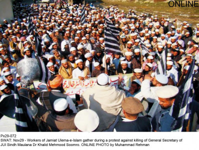 demanding justice jui f activists across k p protest leader s murder demanding justice jui f activists across k p protest leader s murder