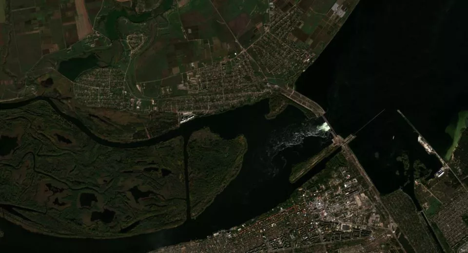 a satellite image shows a view of the location of the kakhovka dam and the surrounding region in kherson oblast ukraine october 18 2022 photo reuters a satellite image shows a view of the location of the kakhovka dam and the surrounding region in kherson oblast ukraine october 18 2022 photo reuters