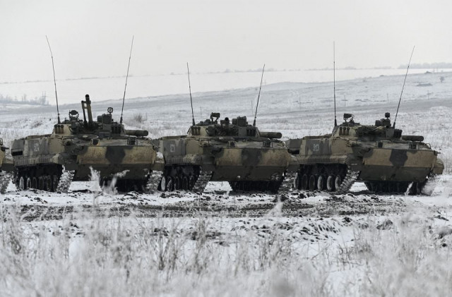 a view shows russian bmp 3 infantry fighting vehicles during drills held by the armed forces of the southern military district at the kadamovsky range in the rostov region russia january 27 2022 reuters a view shows russian bmp 3 infantry fighting vehicles during drills held by the armed forces of the southern military district at the kadamovsky range in the rostov region russia january 27 2022 reuters
